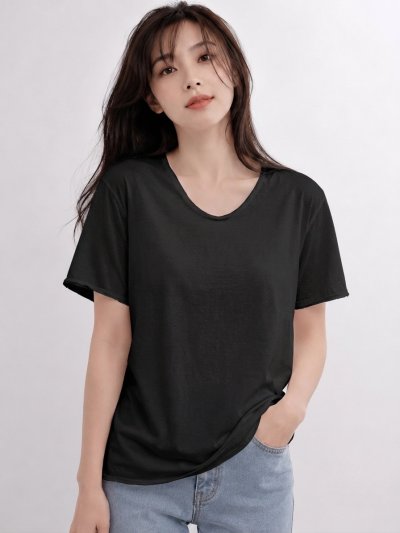Black (สีดำฟอกสโตน) ผลิตจากผ้าฝ้าย 100% ให้ความรู้สึกนุ่มฟู เบาสบาย