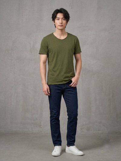 Stone Army (สีเขียวขี้ม้าฟอกสโตน) ผลิตจากผ้าฝ้าย 100% ให้ความรู้สึกนุ่มฟู เบาสบาย