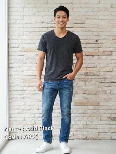 Acid Black (สีดำฟอกเอซิด) ผลิตจากผ้าฝ้าย 100% ให้ความรู้สึกนุ่มฟู เบาสบาย