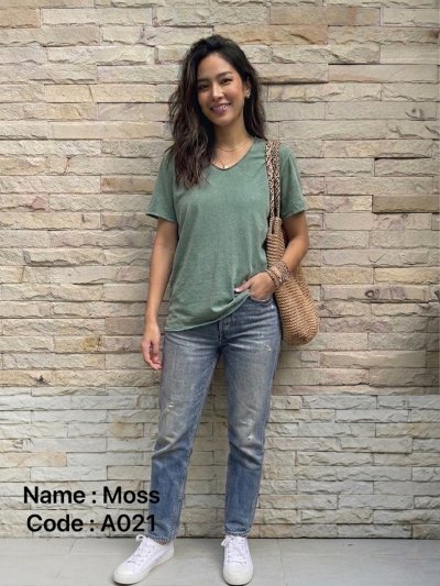 Moss (สีเขียวฟอกเอซิด) ผลิตจากผ้าฝ้าย 100% ให้ความรู้สึกนุ่มฟู เบาสบาย