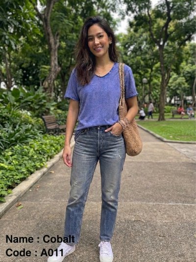 Cobalt (สีน้ำเงินฟอกเอซิด) ผลิตจากผ้าฝ้าย 100% ให้ความรู้สึกนุ่มฟู เบาสบาย