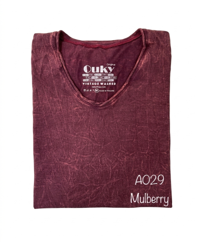 Mulbery (สีม่วงแดงฟอกเอซิด) ผลิตจากผ้าฝ้าย 100% ให้ความรู้สึกนุ่มฟู เบาสบาย