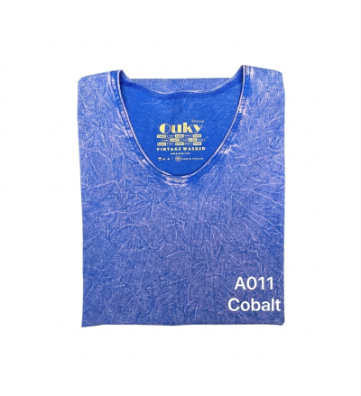 Cobalt (สีน้ำเงินฟอกเอซิด) ผลิตจากผ้าฝ้าย 100% ให้ความรู้สึกนุ่มฟู เบาสบาย