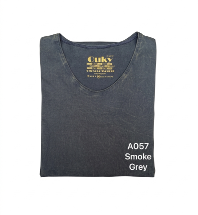 Smoke Grey (สีเทาเข้มฟอกเอซิด) ผลิตจากผ้าฝ้าย 100% ให้ความรู้สึกนุ่มฟู เบาสบาย