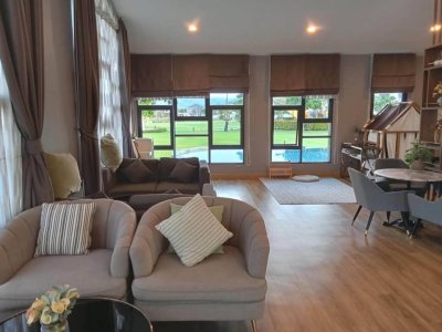 11R0408 ให้เช่าบ้านเดี่ยวสองชั้น 3 ห้องนอน 2 ห้องน้ำ ราคา 58,000/เดือน โซนเกาะแก้ว