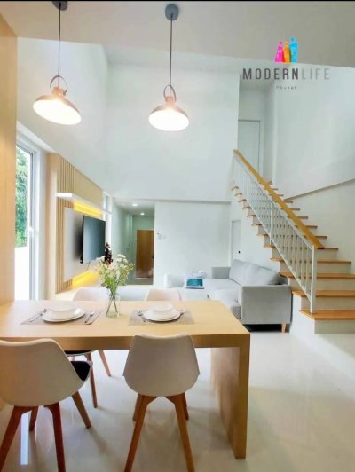 12R0337 ให้เช่าบ้านแฝดสองชั้น 2ห้องนอน 2ห้องน้ำ ราคา 45,000/เดือน โซนถลาง