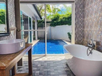 2R0682 ให้เช่าpool villa 1 ห้องนอน 1 ห้องน้ำ ขนาด 100 ตรม ราคา 50,000 /เดือน โซนเชิงทะเล,ถลาง