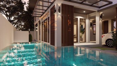 8S0157 Pool villa for sale 9,900,000 baht 4 bathroom 4 bathroom located at chalong