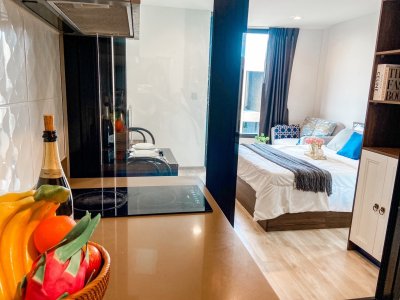 9R0576 คอนโดมิเนียม ห้อง studio room ให้เช่าเดือนละ 16,000 บาท โซนวิชิต