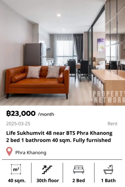 Life Sukhumvit 48 near BTS Phra Khanong 40 sqm. 30F
