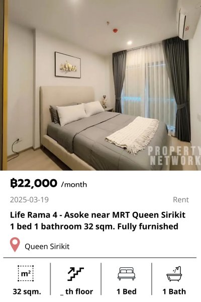 Life Rama 4 - Asoke near MRT Queen Sirikit 32 sqm.