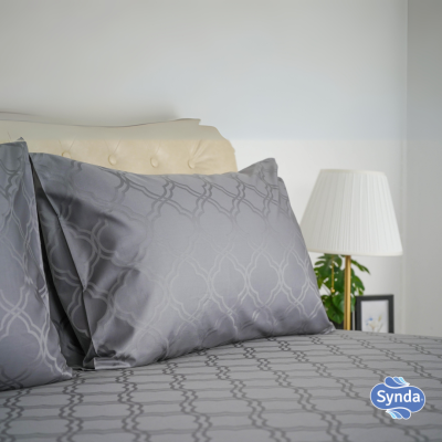 Fitted bed sheet, LUNARIA GREY