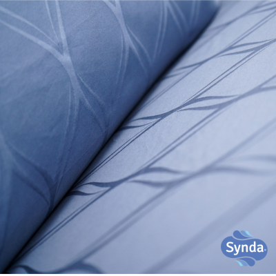 Fitted bed sheet, SYNDA RIVERINE NAVY