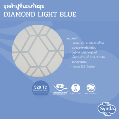 Fitted bed sheet, SYNDA DIAMOND LIGHT BLUE