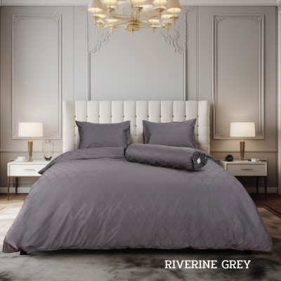 ผ้าปูที่นอนรัดมุม รุ่น  RIVERINE GREY ผ้าปูที่นอนรัดมุม รุ่น  RIVERINE GREY