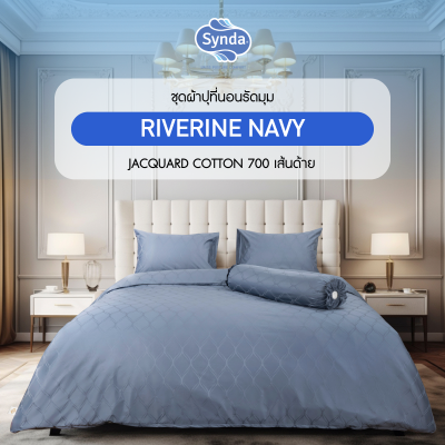 Fitted bed sheet, SYNDA RIVERINE NAVY