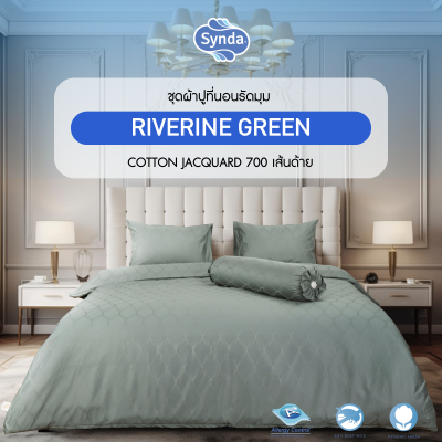 Fitted bed sheet, SYNDA RIVERINE GREEN