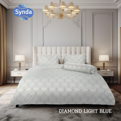 Fitted bed sheet, SYNDA DIAMOND LIGHT BLUE