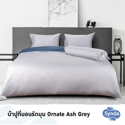 Fitted bed sheet, ORNATE ASH GREY