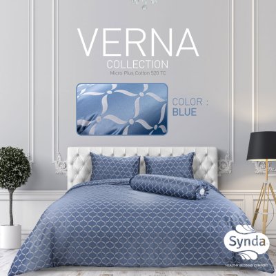 Fitted bed sheet, VERNA BLUE Fitted bed sheet, VERNA BLUE