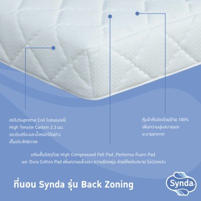 Synda ที่นอนรุ่น Back Zoning Synda ที่นอนรุ่น Back Zoning
