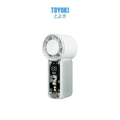 TOYOKI Handheld Fan พัดลมพกพามินิมอล สีโทนพาสเลท ลมแรง มีไฟ ปรับความแรงได้ 6 ระดับ