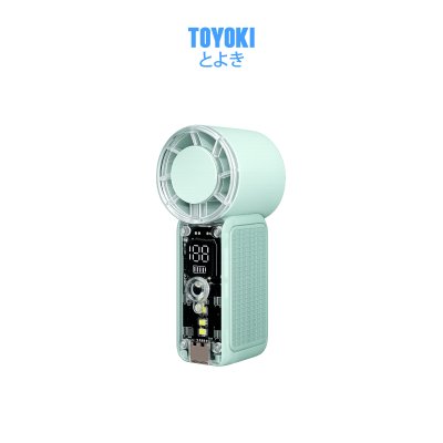 TOYOKI Handheld Fan พัดลมพกพามินิมอล สีโทนพาสเลท ลมแรง มีไฟ ปรับความแรงได้ 6 ระดับ