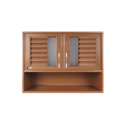 ตู้ลอยคู่ + ชั้นวาง OK สีสัก