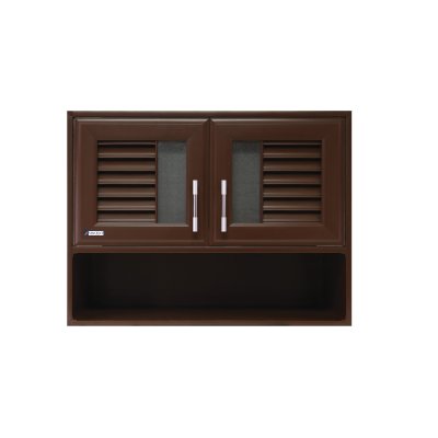 ตู้ลอยคู่ + ชั้นวาง OK สีน้ำตาล