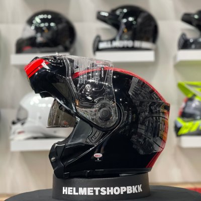 หมวกกันน็อคเต็มใบ BELL SRT MODULAR RIBBON GLOSS BLACK/RED