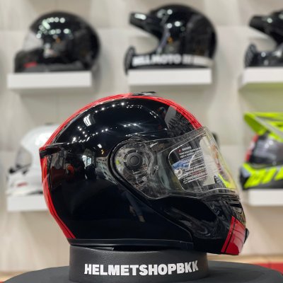 หมวกกันน็อคเต็มใบ BELL SRT MODULAR RIBBON GLOSS BLACK/RED