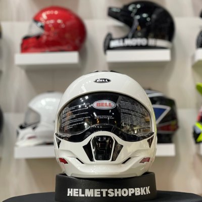 หมวกกันน็อคเต็มใบ BELL BROOZER DUPLET GLOSS WHITE