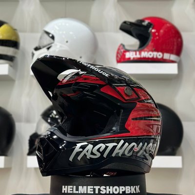 หมวกกันน็อคเต็มใบ BELL MOTO-10 SPHERICAL FASTHOUST DITD 25 GRAY RED