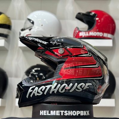 หมวกกันน็อคเต็มใบ BELL MOTO-10 SPHERICAL FASTHOUST DITD 25 GRAY RED