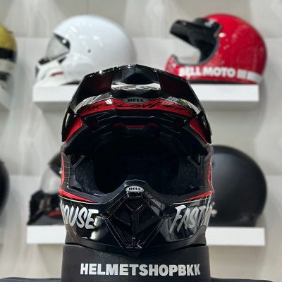 หมวกกันน็อคเต็มใบ BELL MOTO-10 SPHERICAL FASTHOUST DITD 25 GRAY RED
