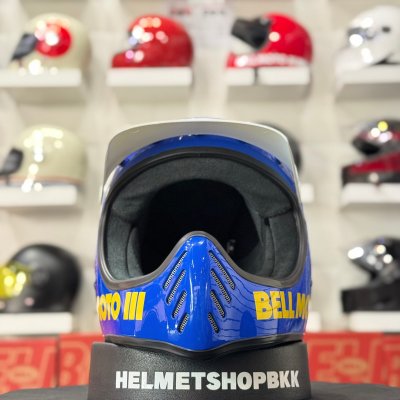 หมวกกันน็อคเต็มใบ BELL MOTO-3 CLASSIC GLOSS BLUE LIMITED EDITION