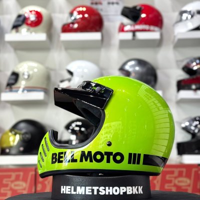 หมวกกันน็อคเต็มใบ BELL MOTO-3 CLASSIC GLOSS GREEN LIMITED EDITION