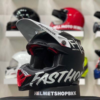 หมวกกันน็อคเต็มใบ BELL MOTO-9S FLEX FASTHOUSE FLEX CREW MATTE BLACK/WHITE