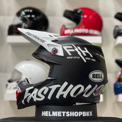 หมวกกันน็อคเต็มใบ BELL MOTO-9S FLEX FASTHOUSE FLEX CREW MATTE BLACK/WHITE