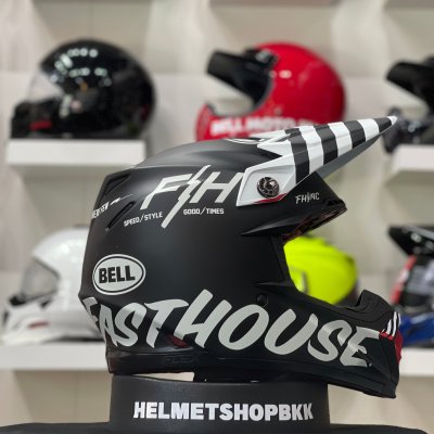 หมวกกันน็อคเต็มใบ BELL MOTO-9S FLEX FASTHOUSE FLEX CREW MATTE BLACK/WHITE