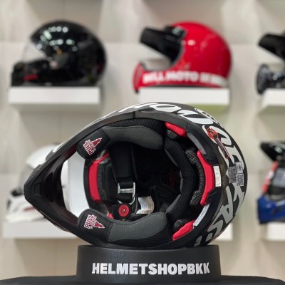 หมวกกันน็อคเต็มใบ BELL MOTO-9S FLEX FASTHOUSE FLEX CREW MATTE BLACK/WHITE