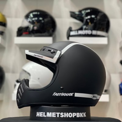 หมวกกันน็อคเต็มใบ BELL MOTO-3 FH-OLD ROAD MATTE/GLOSS BLACK/WHITE