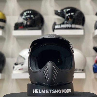 หมวกกันน็อคเต็มใบ BELL MOTO-3 FH-OLD ROAD MATTE/GLOSS BLACK/WHITE