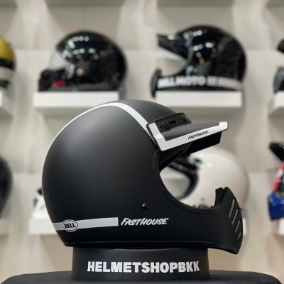 หมวกกันน็อคเต็มใบ BELL MOTO-3 FH-OLD ROAD MATTE/GLOSS BLACK/WHITE