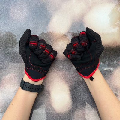 MOTO GLOVES BLACK/RED