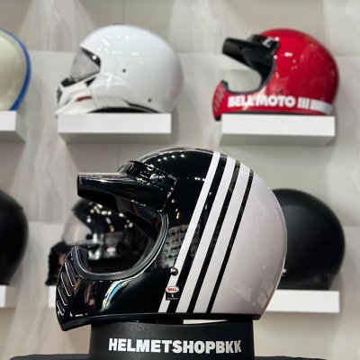 หมวกกันน็อคเต็มใบ BELL MOTO-3 REVERB GLOSS WHITE/BLACK