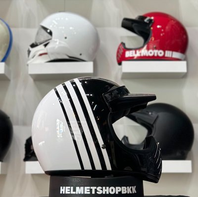 หมวกกันน็อคเต็มใบ BELL MOTO-3 REVERB GLOSS WHITE/BLACK