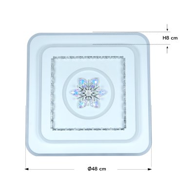 โคมไฟเพดาน รุ่น 04-SL-8532-480 (LED 100W) สีขาว/ลายเกล็ดหิมะ