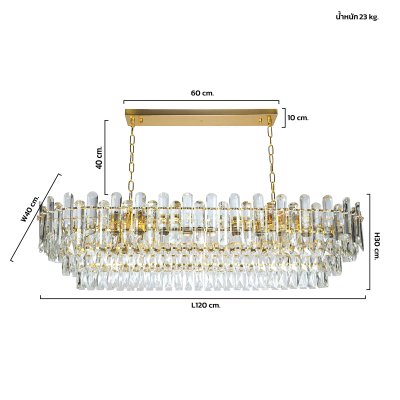 Crystal  Lamp MODEL 07-SL-18217-16 (E27x16) Gold