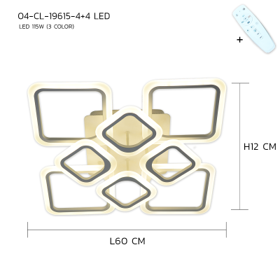 Ceiling Lamp Model 04-CL-19615-4+4 LED (LED 115W)  White
